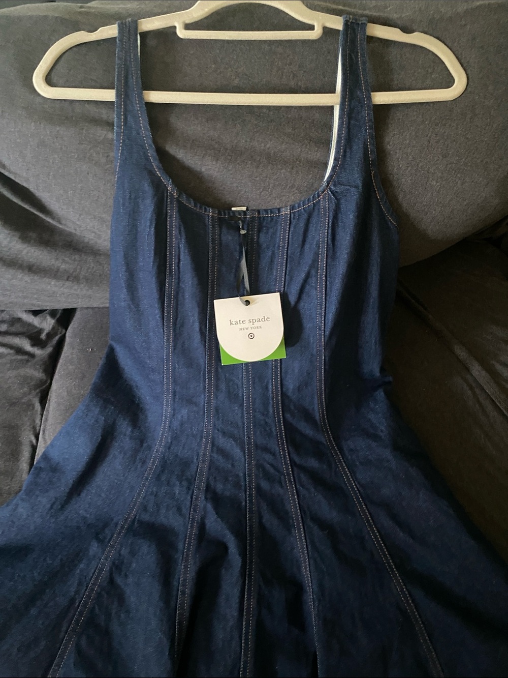 kate spade Navy Blue Denim Fit-and-Flare Bodysuit Dress